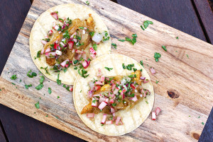 Fish Taco w Rhubarb Salsa