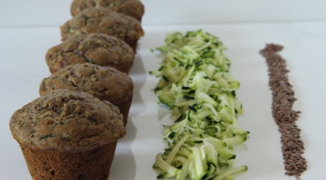 zucchini, banana & flaxseed muffins