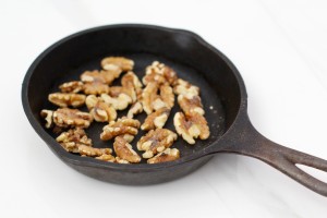 Healthy toasted walnut & cranberry salad with feta and honey-poppy seed dressing