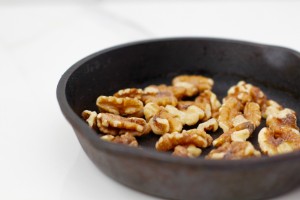 Healthy toasted walnut & cranberry salad with feta and honey-poppy seed dressing